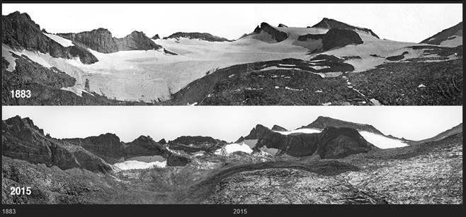 Shrinking Lyell Glacier, Yosemite National Park