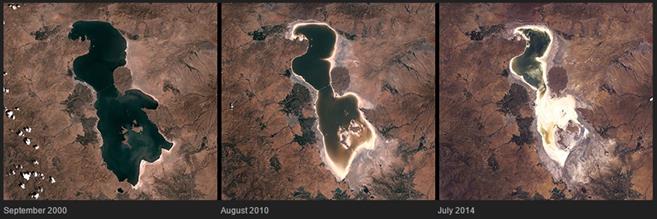 Drying Lake Urmia, Iran