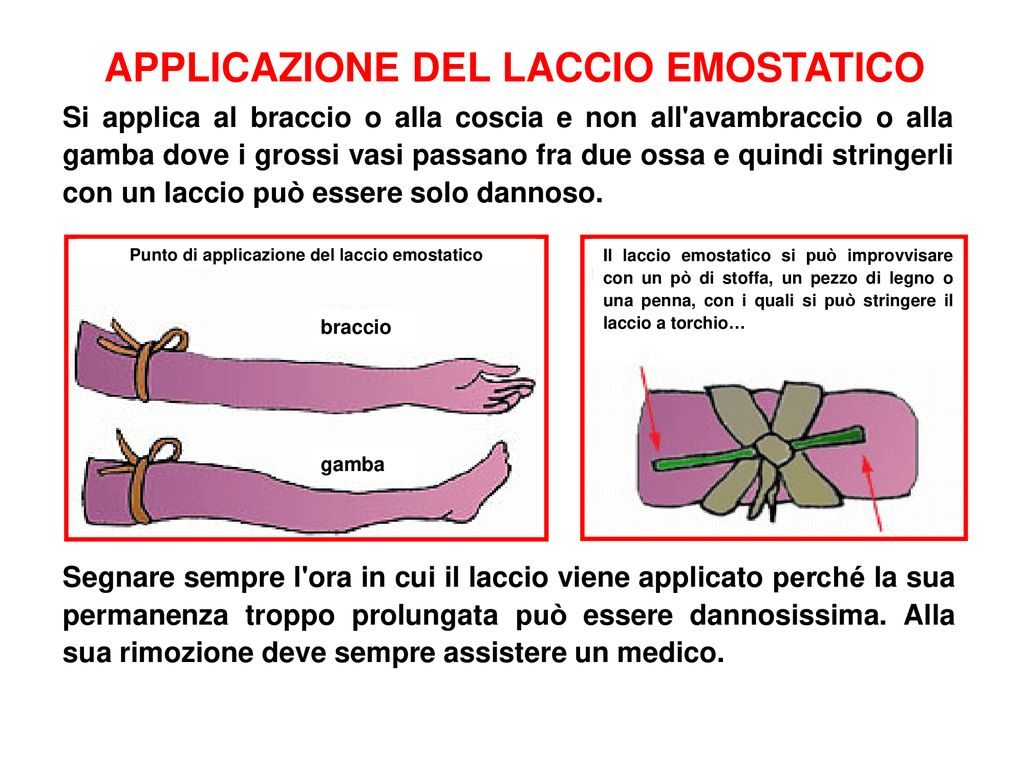 Primo soccorso Laccio emostatico