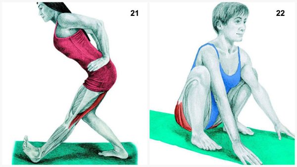 Stiramenti muscolari:allungamento del muscolo della gamba