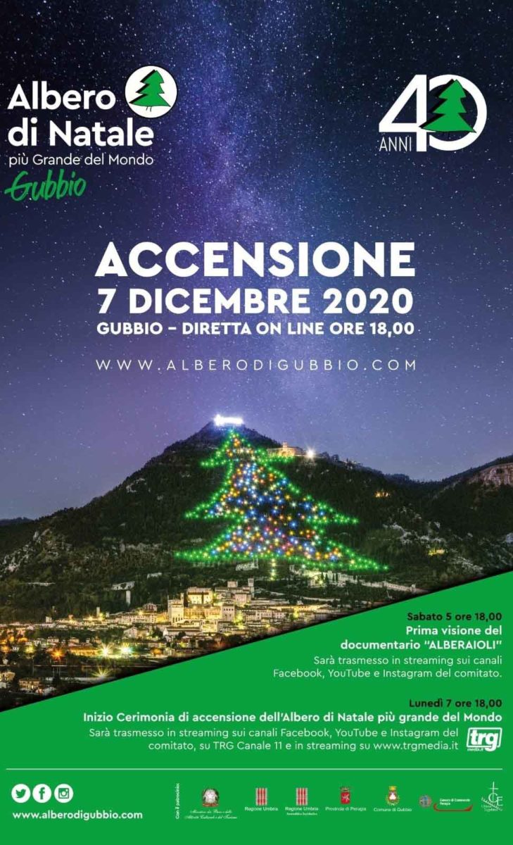 accensione albero di natale gubbio 2020